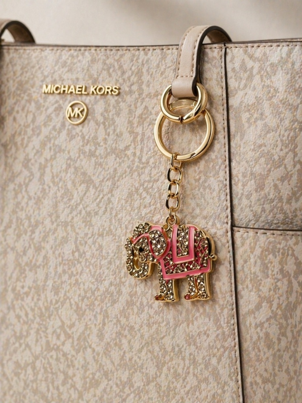 Mint Multicolor Rhinestone Elephant Bag Charm Keychain - Pick One